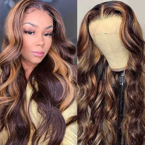 Cranberry Precolored Highlight Lace Front Human Hair Wigs