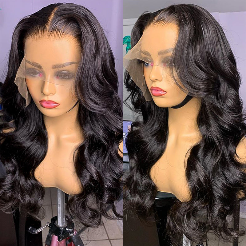 10A Cranberry Virgin Human Hair 13X4/4X4 Lace Wig Body Wave Black Color Lace Frontal Wigs