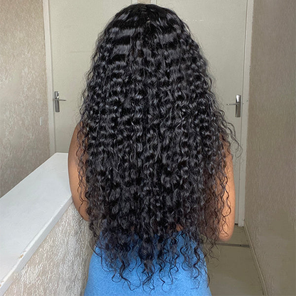 12A Cranberry Water Wave Real 13X4 Swiss HD Lace Frontal 16-36 inches Natural Black Long Wig