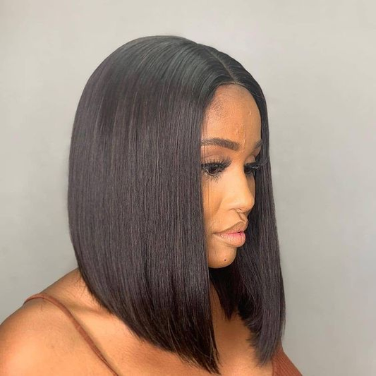 Cranberry Straight Lace Closure Bob Wigs Short Peruvian Human Hair Wigs For Black Women
