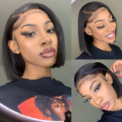 Cranberry Straight Lace Front Bob Wigs Short Indian Human Hair Wigs For Black Women