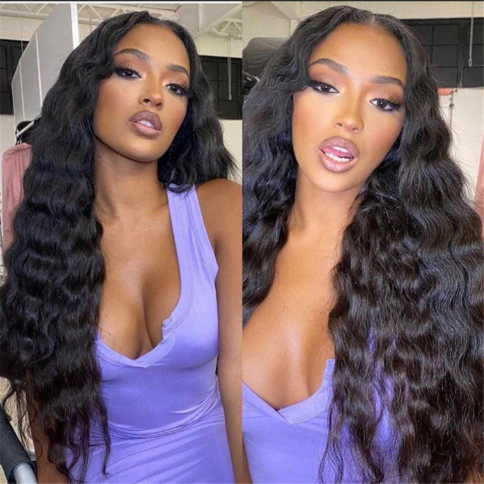 Cranberry  4x4Inch Lace Closure Human Hair Wigs Loose Deep  Remy Peruvian Hair Wigs Natural Color - Cranberry Hair