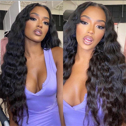 Cranberry  4x4Inch Lace Closure Human Hair Wigs Loose Deep  Remy Peruvian Hair Wigs Natural Color - Cranberry Hair