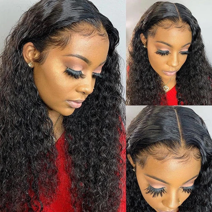 Cranberry 13*4 Lace Front Human Hair Wigs Malaysian Water Wave Lace Frontal Wig - Cranberry Hair
