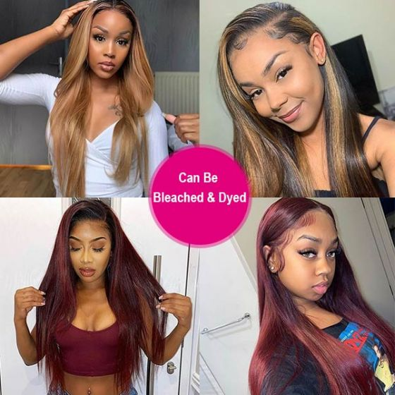 Cranberry 13x4/360 Lace Front Human Hair Wigs Remy Indian Straight Lace Front Wig - Cranberry Hair