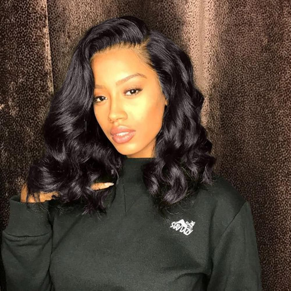 Cranberry Body Wave Lace Closure Bob Wigs Short Peruvian Human Hair Wigs For Black Women - Cranberry Hair