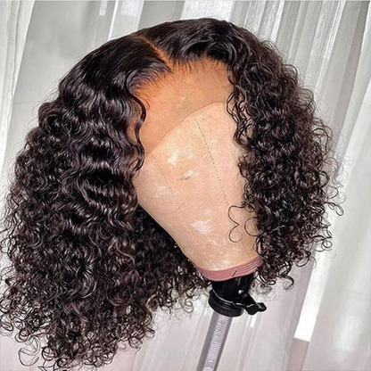 Cranberry Deep Wave Lace Closure Bob Wigs Short Brazilian Human Hair Wigs For Black Women - Cranberry Hair