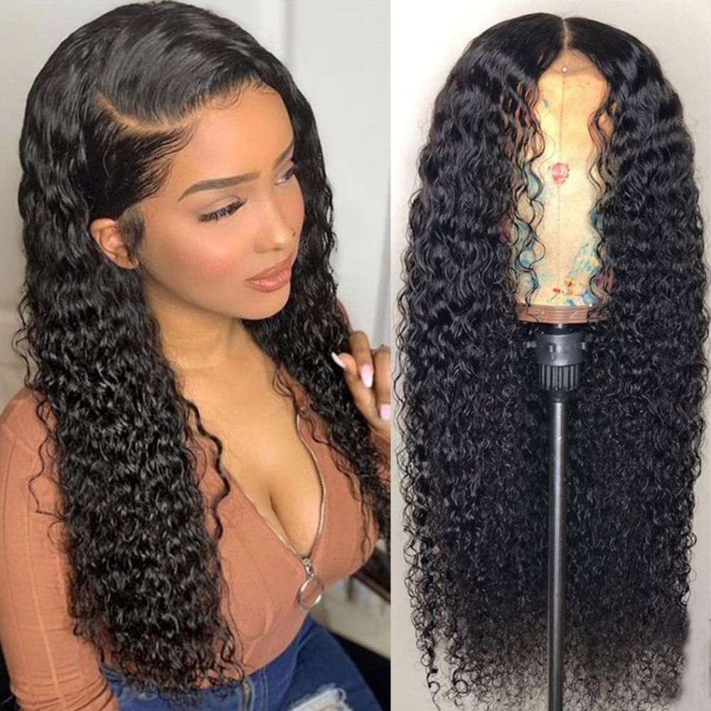 Cranberry 13x4 T Part Lace Front Wigs Indian Jerry Curly Human Hair Wigs 180% Density Pre-plucked - Cranberry Hair