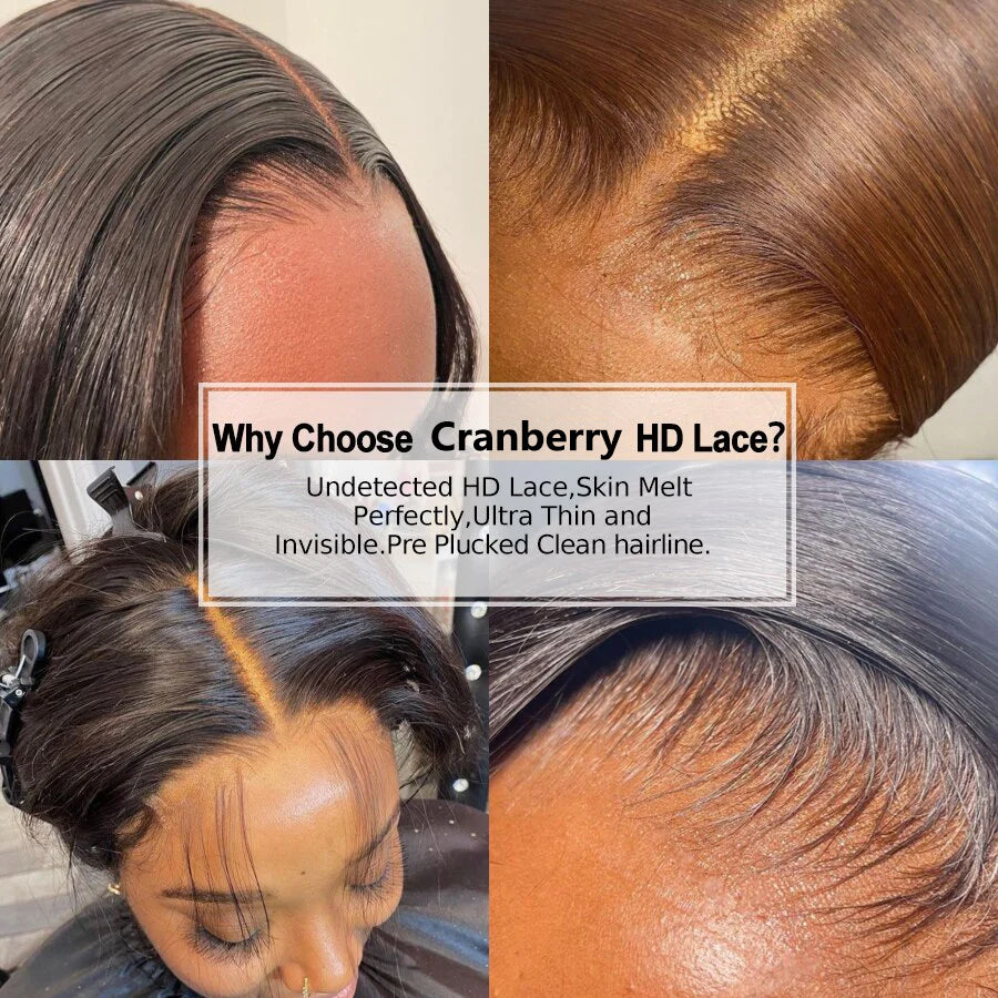 12A Cranberry Real 13X4 HD Body Wave Natural Black Long Lace Front Glueless Wig