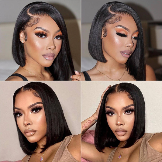 Cranberry Short Bob Straight 5x5/4X4/13X4 HD Lace Human Hair 200% Density Wigs