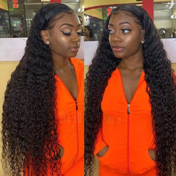 12A Cranberry 13x4/13X6 Deep Wave Lace Front Human Hair Wigs 180