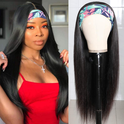 Cranberry Straight Human Hair Wig Glueless Wig Brazilian Virgin Hair  Headband Wig 180% Density