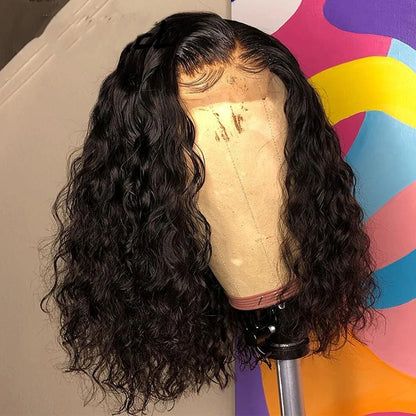 Cranberry Water Wave Lace Closure Bob Wigs Short Brazilian Human Hair Wigs For Black Women - Cranberry Hair