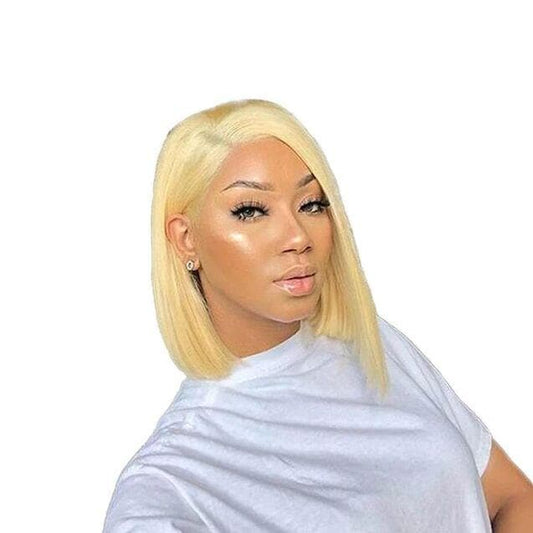 Cranberry Short Bob Lace closure Wigs Straight 613 Blonde Indian Human Hair Wigs - Cranberry Hair