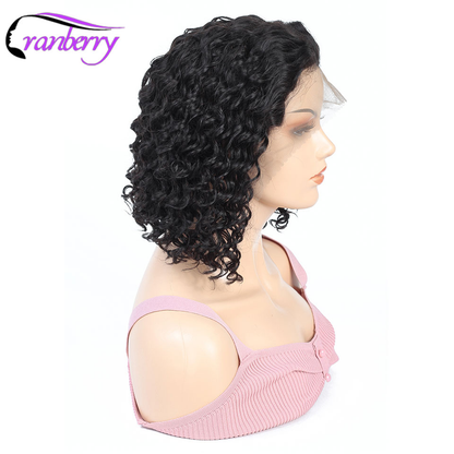 Cranberry Water Wave Lace Front Bob Wigs Short Indian Human Hair Wigs For Black Women - Cranberry Hair
