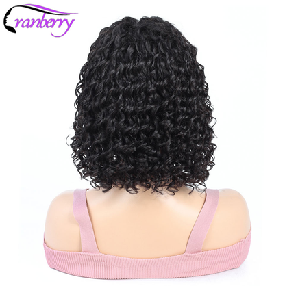 Cranberry Water Wave Lace Front Bob Wigs Short Indian Human Hair Wigs For Black Women - Cranberry Hair