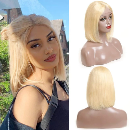Cranberry Short Bob Lace closure Wigs Straight 613 Blonde Brazilian Human Hair Wigs - Cranberry Hair