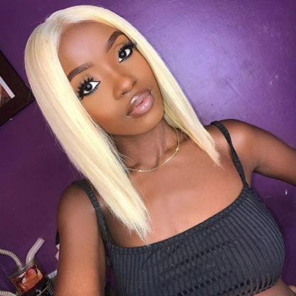 Cranberry Short Bob Lace closure Wigs Straight 613 Blonde Peruvian Human Hair Wigs - Cranberry Hair
