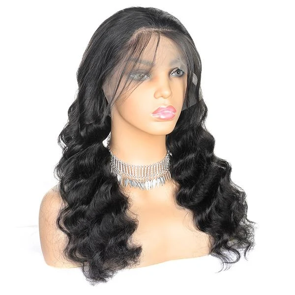 Cranberry 13*4 Lace Front Human Hair Wigs Brazilian Loose Deep Wave Lace Frontal Natural Color Wig - Cranberry Hair