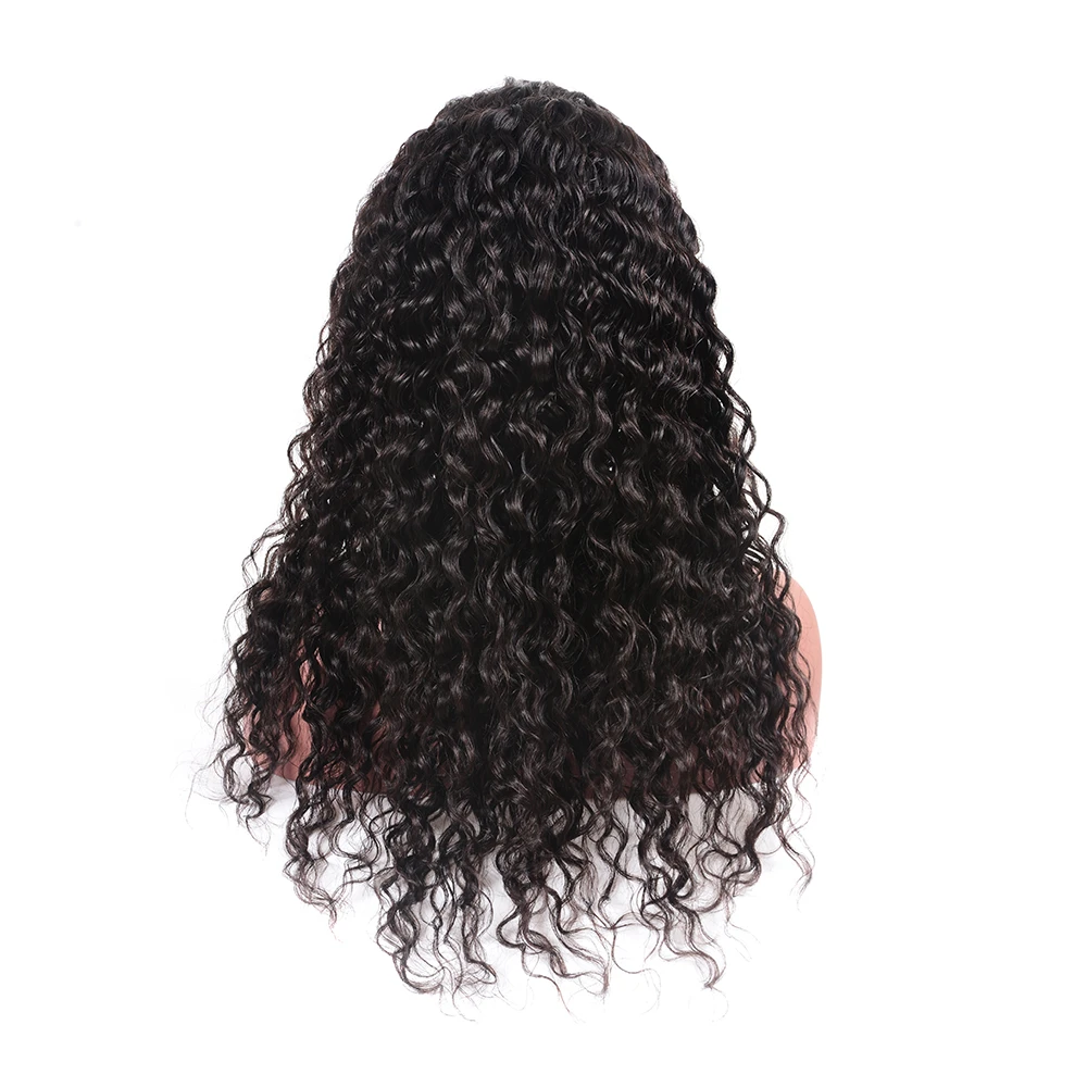 Cranberry  4x4Inch Lace Closure Human Hair Wigs Water Wave Remy Peruvian  Hair Wigs Natural CoLor - Cranberry Hair
