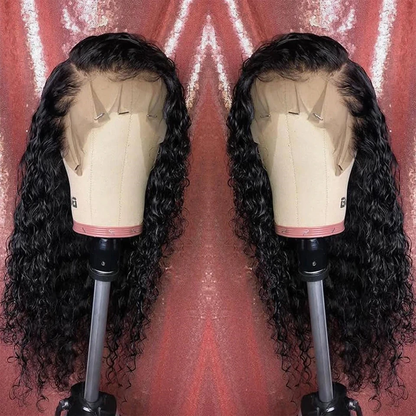 Cranberry 13*4 Lace Front Human Hair Wigs Peruvian Water Wave Lace Frontal Wig - Cranberry Hair