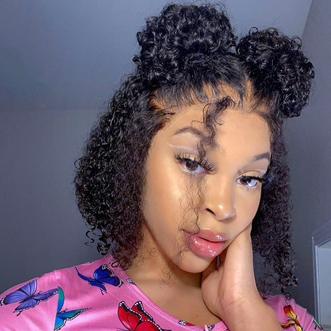 Cranberry Curly Lace Front Bob Wigs Short Brazilian Human Hair Wigs For Black Women