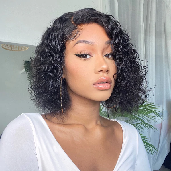 Cranberry  HD Lace Frontal Natural Looking Short Bob Water Wave Crown Series Wigs