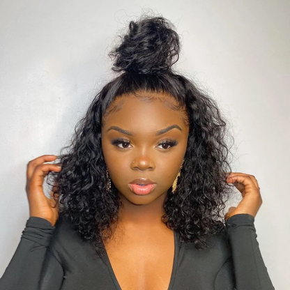 Cranberry Water Wave Lace Closure Bob Wigs Short Indian Human Hair Wigs For Black Women