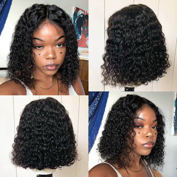 Cranberry  HD Lace Frontal Natural Looking Short Bob Water Wave Crown Series Wigs
