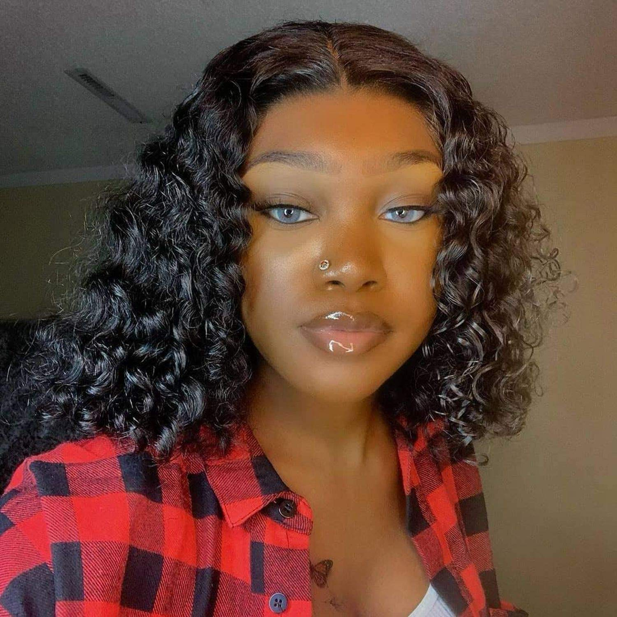 Cranberry Deep Wave Lace Front Bob Wigs Short Brazilian Human Hair Wigs For Black Women