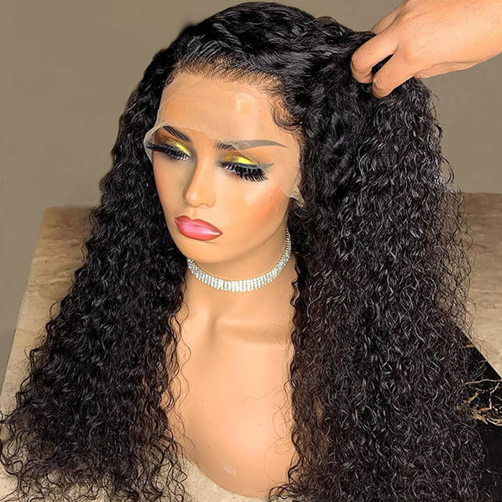 Cranberry Curly 13x4 Lace Front Human Hair Wigs For Black Women Natural Color Peruvian Lace Wig - Cranberry Hair