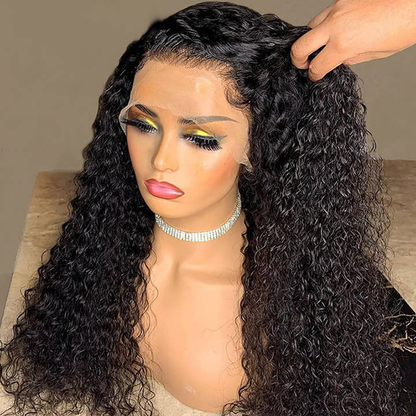Cranberry Curly 13x4 Lace Front Human Hair Wigs For Black Women Natural Color Peruvian Lace Wig - Cranberry Hair