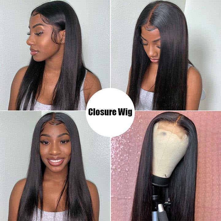 Cranberry Indian Human Hair Wigs 4x4 Lace Closure Wig Straight Remy Lace Human Hair Wigs - Cranberry Hair