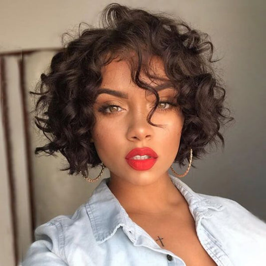 Cranberry Glueless #2 Body Wave Bob Human Hair Lace Front Wigs Human Hair