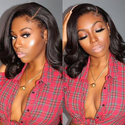 Cranberry Body Wave Short bob Wigs 13x4 Lace Front Wigs Human Hair 100% Real Human Hair Wig Pre Plucked