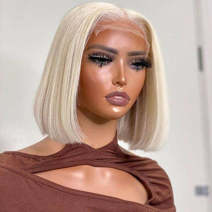 Cranberry 613 Blonde Bob Wig 4X4 Transparent Lace Closure Human Hair 10-16 inches Wigs
