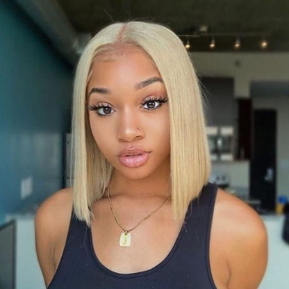 Cranberry 613 Blonde Bob Wig 4X4 Transparent Lace Closure Human Hair 10-16 inches Wigs