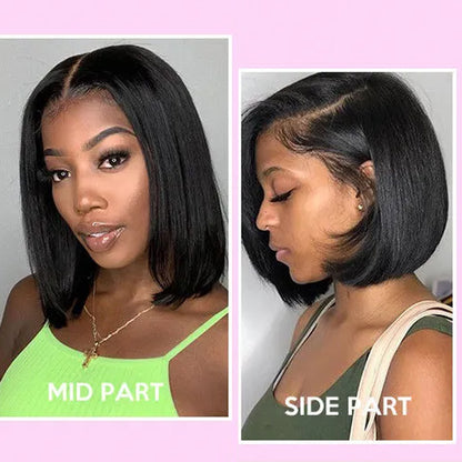 Cranberry Straight Lace Closure Bob Wigs Short Indian Human Hair Wigs For Black Women - Cranberry Hair