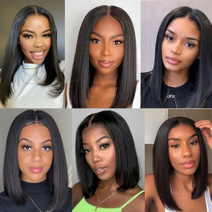 Cranberry Straight Lace Closure Bob Wigs Short Brazilian Human Hair Wigs For Black Women - Cranberry Hair