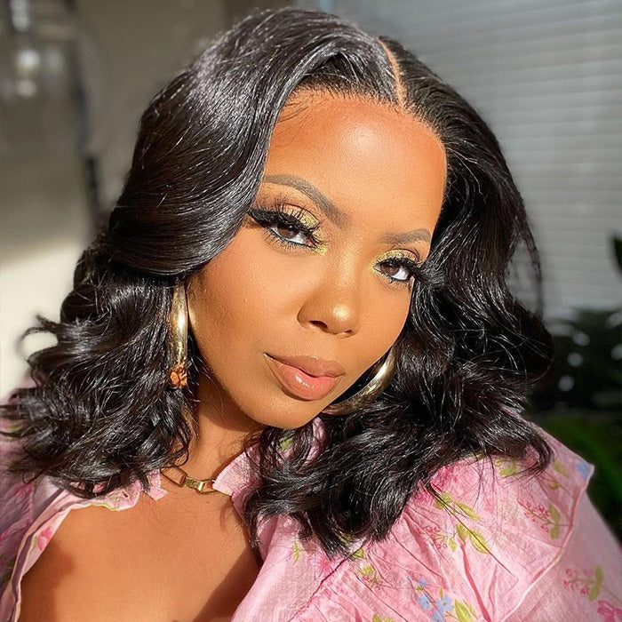 Cranberry Body Wave Short bob Wigs 13x4 Lace Front Wigs Human Hair 100% Real Human Hair Wig Pre Plucked