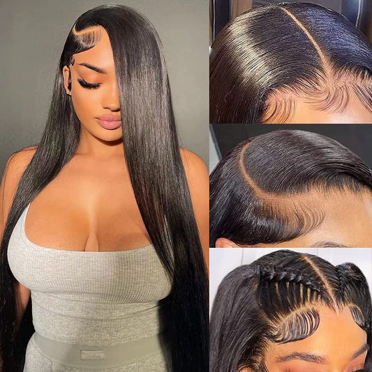 12A Cranberry Glueless Wigs Straight Lace Front Wigs 13x4/5X5/4X4 HD Lace Frontal Wigs 200 Density Human Hair Wigs 30 Inch