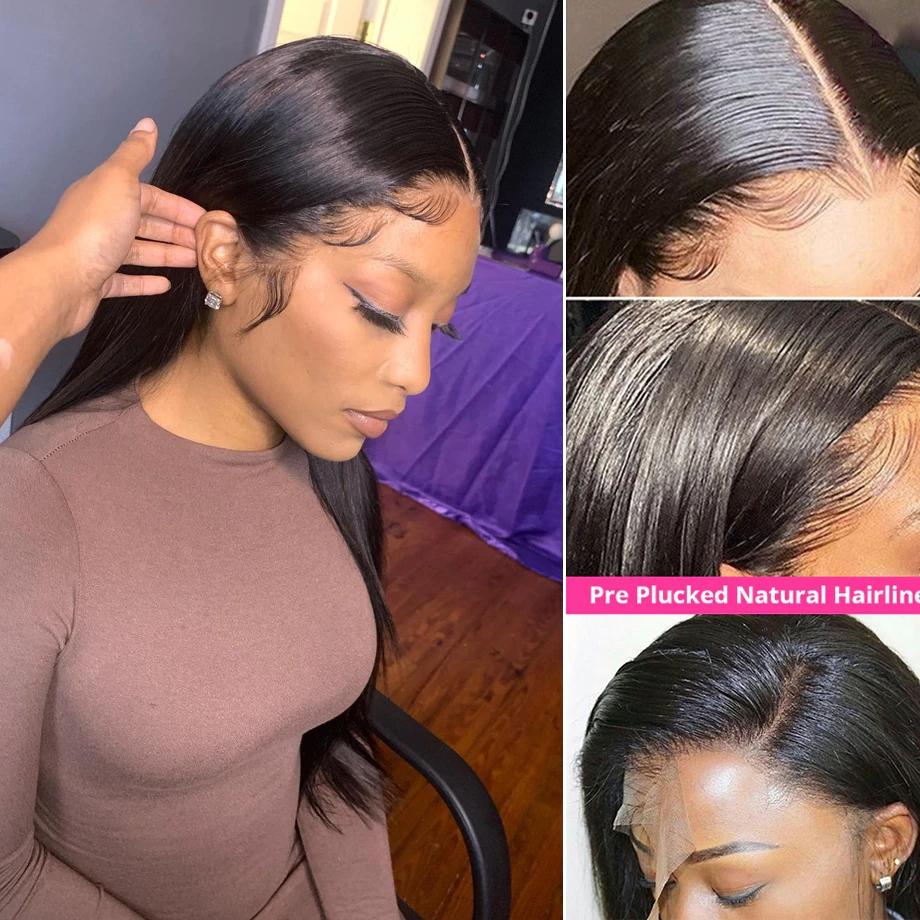 Cranberry 13x4 Lace Front Human Hair Wigs Remy Peruvian Straight Lace Frontal Wig - Cranberry Hair