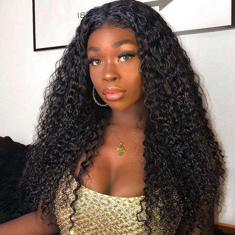 Cranberry 13x4 T Part Lace Front Wigs Malaysian Jerry Curly Human Hair Wigs 180% Density Pre-plucked - Cranberry Hair