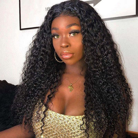 Cranberry 13x4 T Part Lace Front Wigs Malaysian Jerry Curly Human Hair Wigs 180% Density Pre-plucked - Cranberry Hair