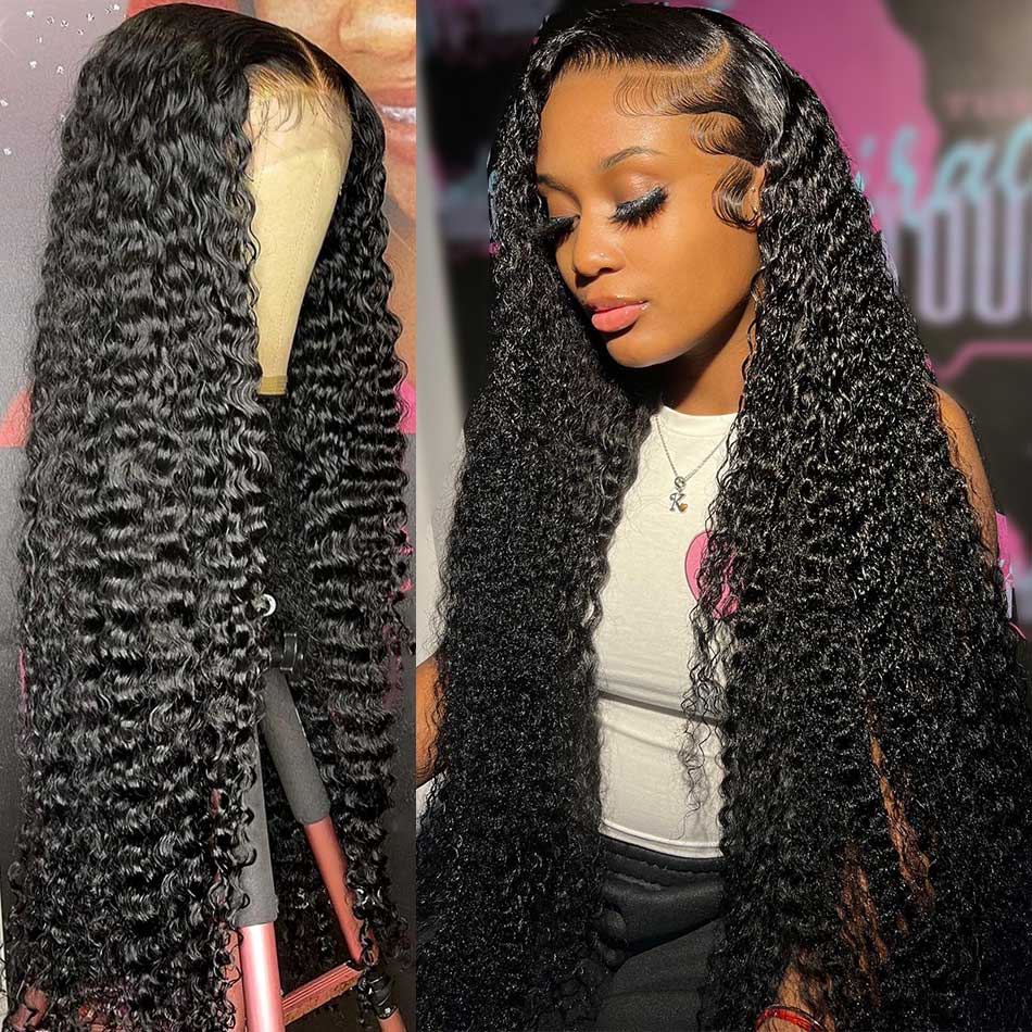 12A Cranberry 13x4 13x6 HD Transparent Lace Front Human Hair Wigs Malaysian Jerry Curly Frontal Wigs 180% Density