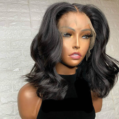 Cranberry Body Wave Short bob Wigs 13x4 Lace Front Wigs Human Hair 100% Real Human Hair Wig Pre Plucked