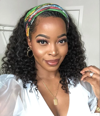 Cranberry Breathable Comfortable Headband Bob Deep Wave 180% Density Human Hair Beginner Wig