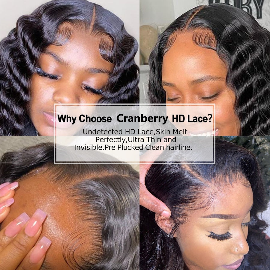 Cranberry 12A 5x5 Deep Wave Real Swiss Lace Closure Wig