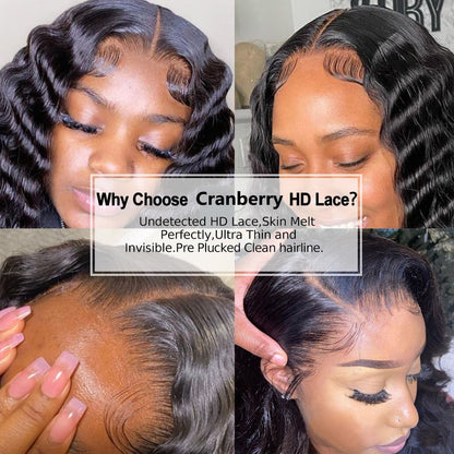 Cranberry 12A 5x5 Deep Wave Real Swiss Lace Closure Wig