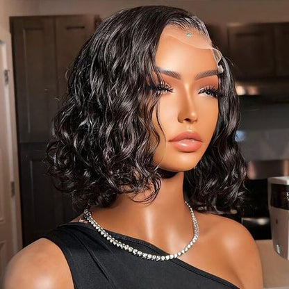 Cranberry Short Bob Wave 13x4 Lace Front Wig 150% Density 100% Human Hair